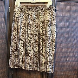 Vintage Animal Print A-Line Pleated Skirt
